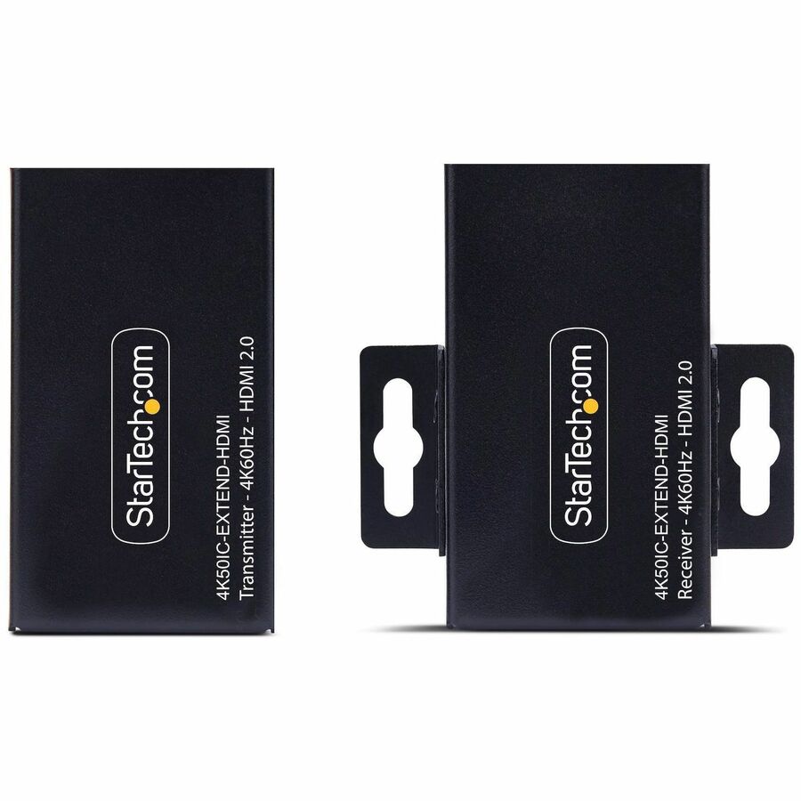 StarTech.com HDMI Extender Over CAT5e/CAT6, 4K 60Hz, Up to 200ft (60m), Transmitter and Receiver Kit, Power Over Cable — 4K50IC-EXTEND-HDMI