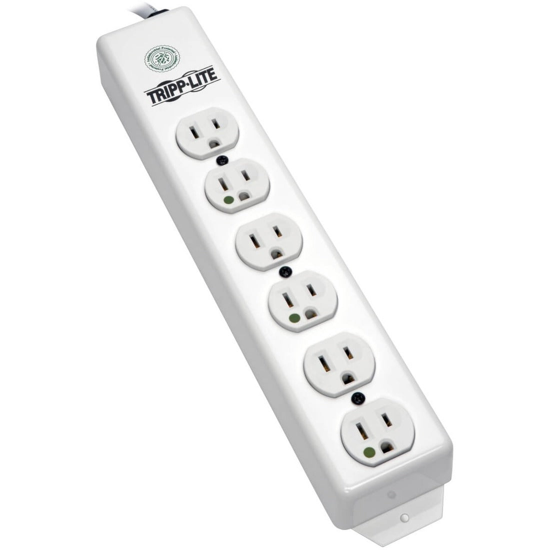 Eaton Tripp Lite Series Safe-IT Medical-Grade Power Strip, UL 1363, 6x Hospital-Grade Outlets, Antimicrobial, 1.5 ft. (0.45 m) Cord — PS-602-HG