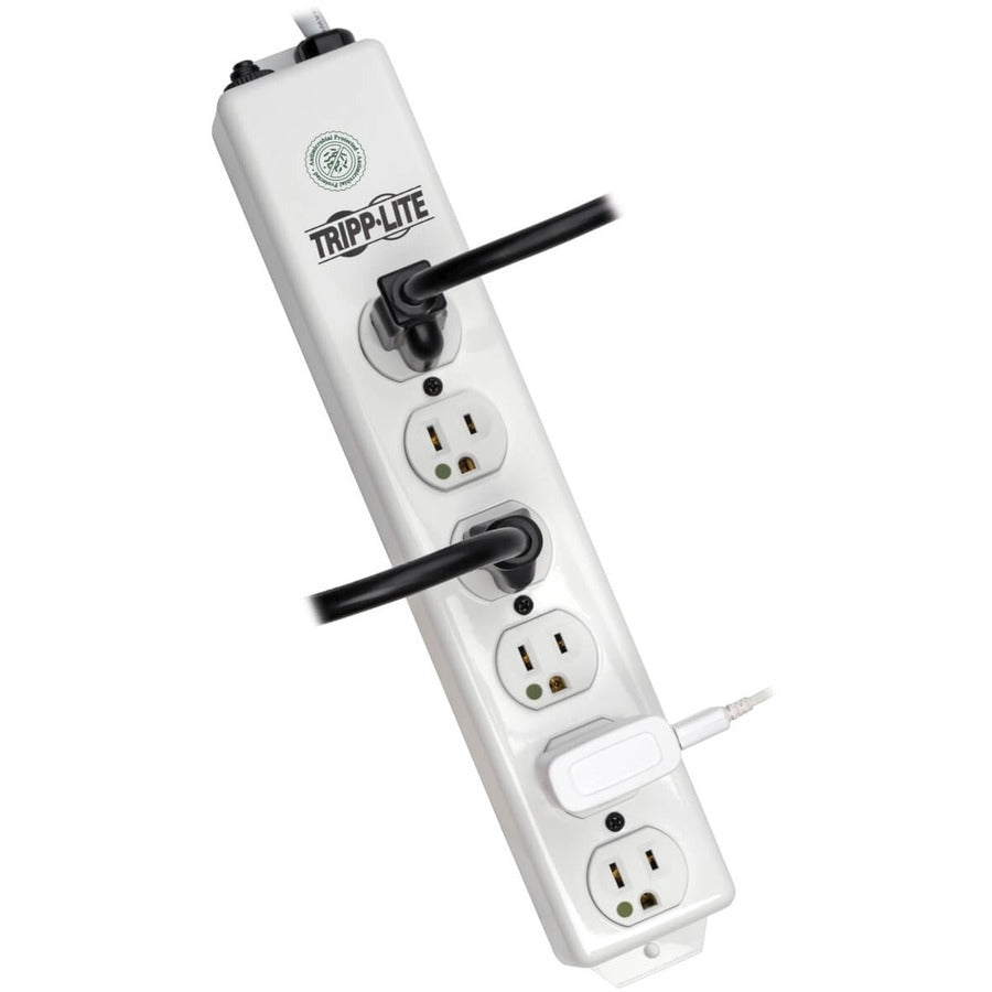 Eaton Tripp Lite Series Safe-IT Medical-Grade Power Strip, UL 1363, 6x Hospital-Grade Outlets, Antimicrobial, 1.5 ft. (0.45 m) Cord — PS-602-HG