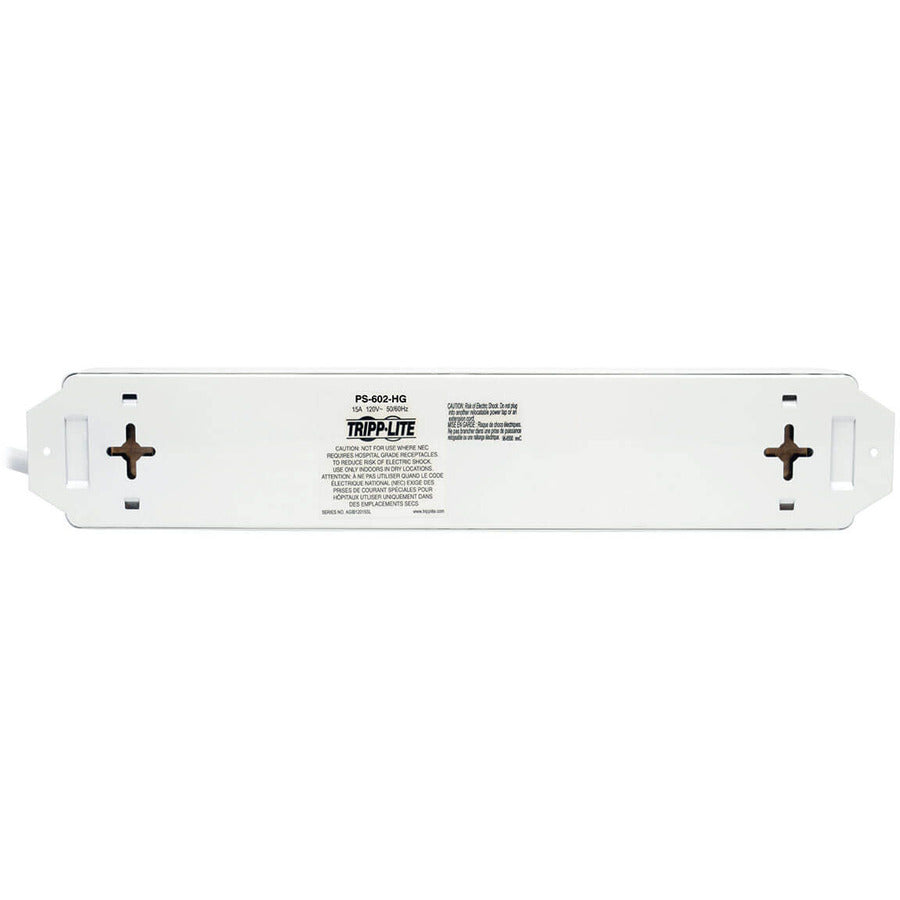 Eaton Tripp Lite Series Safe-IT Medical-Grade Power Strip, UL 1363, 6x Hospital-Grade Outlets, Antimicrobial, 1.5 ft. (0.45 m) Cord — PS-602-HG