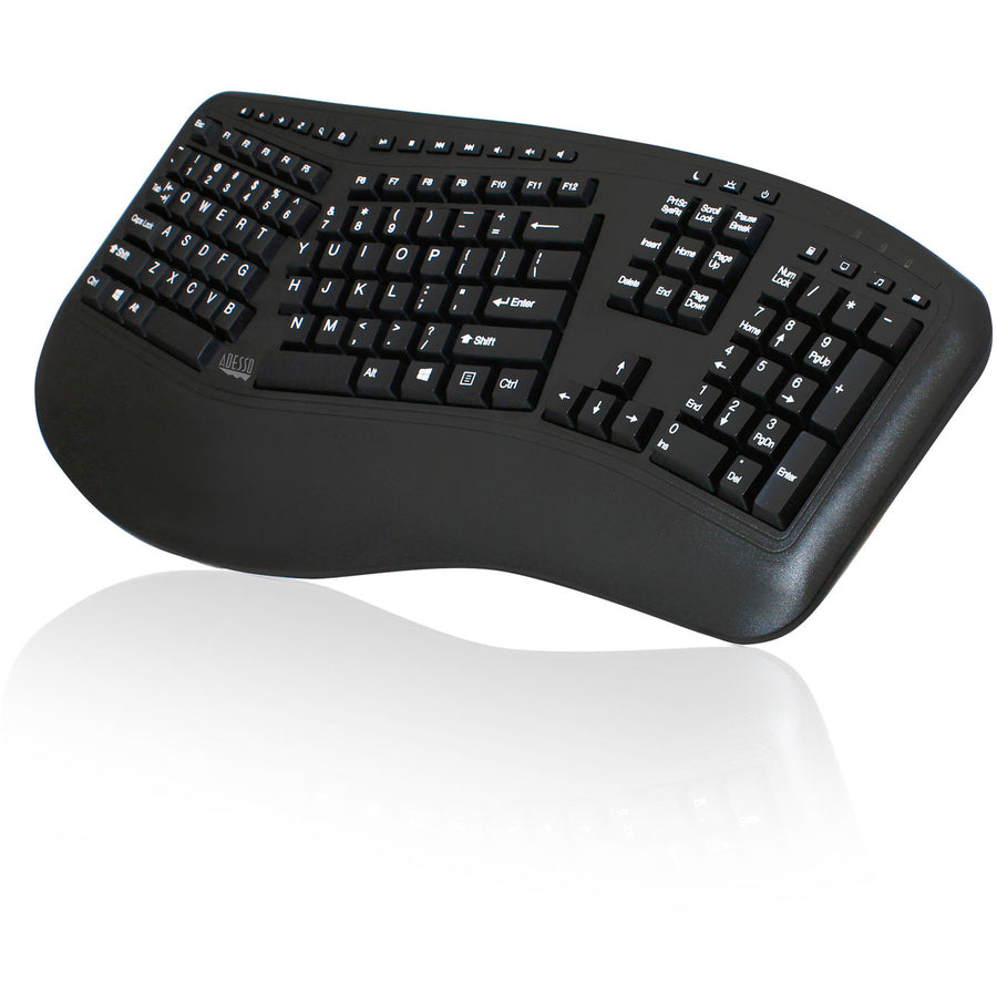 Adesso Tru-Form Media 1500 - Wireless Ergonomic Keyboard and Laser Mouse — WKB-1500GB
