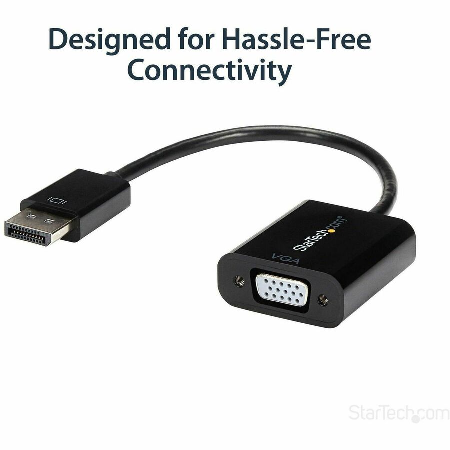 StarTech.com DisplayPort to VGA Adapter, Active DP to VGA Converter, 1080p Video, DP to VGA Adapter Dongle (Digital to Analog), DP 1.2 — DP2VGA3