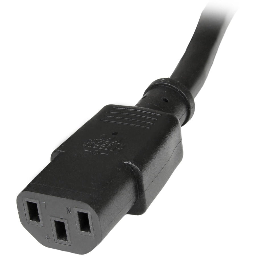 StarTech.com 6ft (1.8m) Heavy Duty Extension Cord, IEC C14 to IEC C13 Black Extension Cord, 15A 125V, 14AWG, Heavy Gauge Power Cable — PXT100146