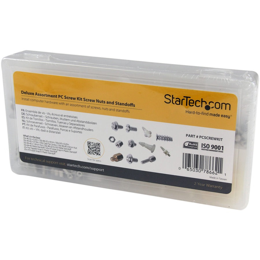 StarTech.com Deluxe Assortment PC Screw Kit - Screw Nuts and Standoffs - Assortment Of 12 Common PC Case Screws - Screw kit — PCSCREWKIT