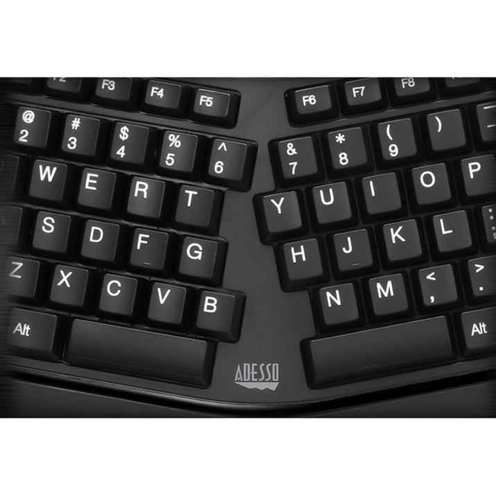 Adesso 2.4GHz Wireless Ergonomic Touchpad Keyboard — WKB-4500UB