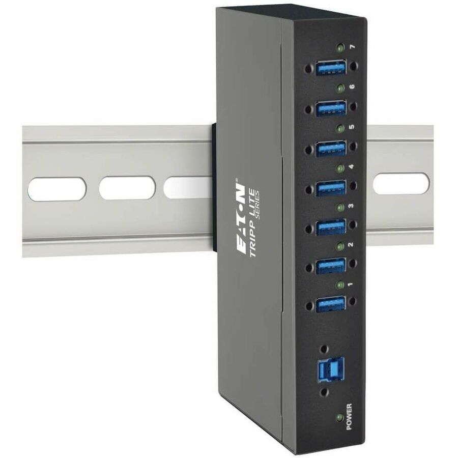 Eaton Tripp Lite Series 7-Port Industrial-Grade USB 3.x (5Gbps) Hub - 20 kV ESD Immunity, Metal Housing, Mountable — U360-007-IND