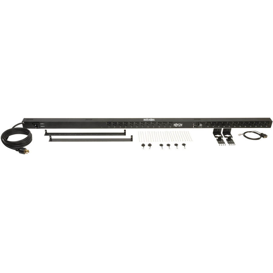 Eaton 2.9kW Single-Phase Switched PDU, LX Platform, Outlet Monitoring, 120V Outlets (24 NEMA 5-15/20R), L5-30P Plug, 0U, TAA — PDUMVR30NETLX