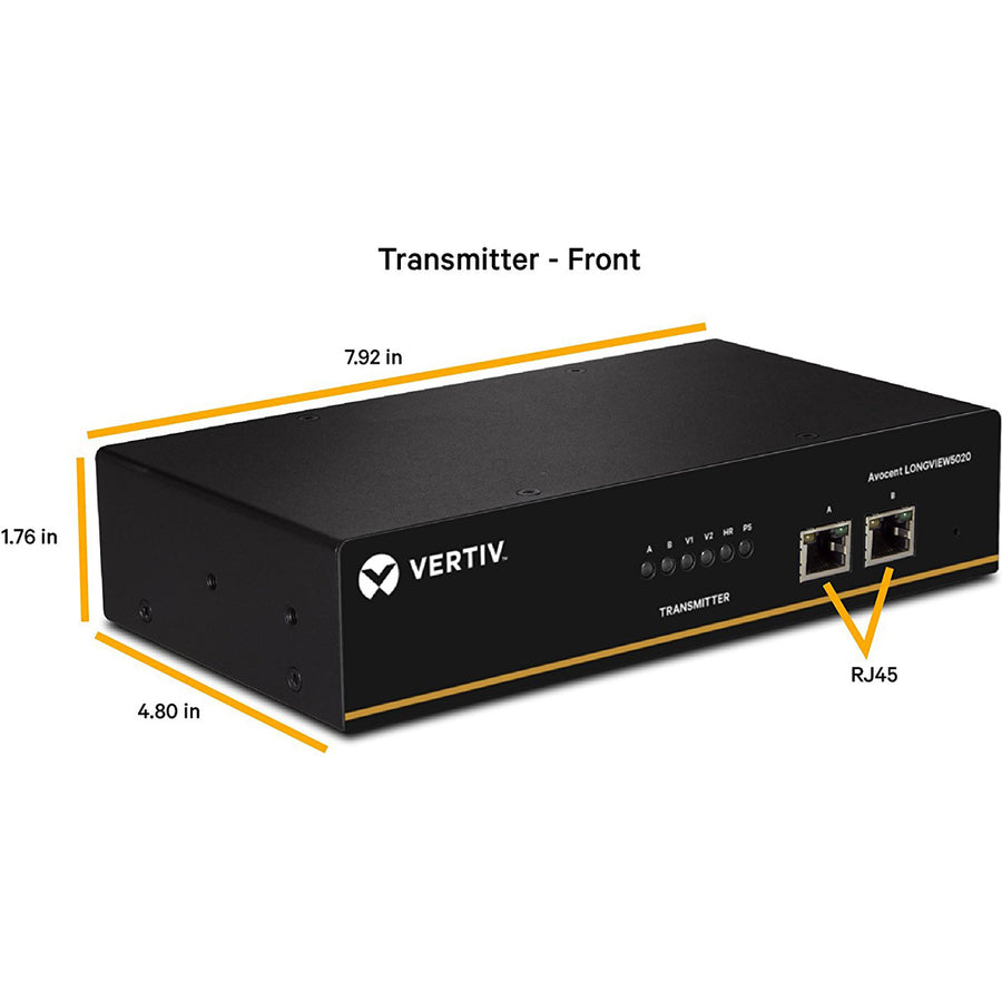 Vertiv Avocent LongView - Dual Monitor, USB, Audio, CATx up to 100m / 330ft — LV5020P-001