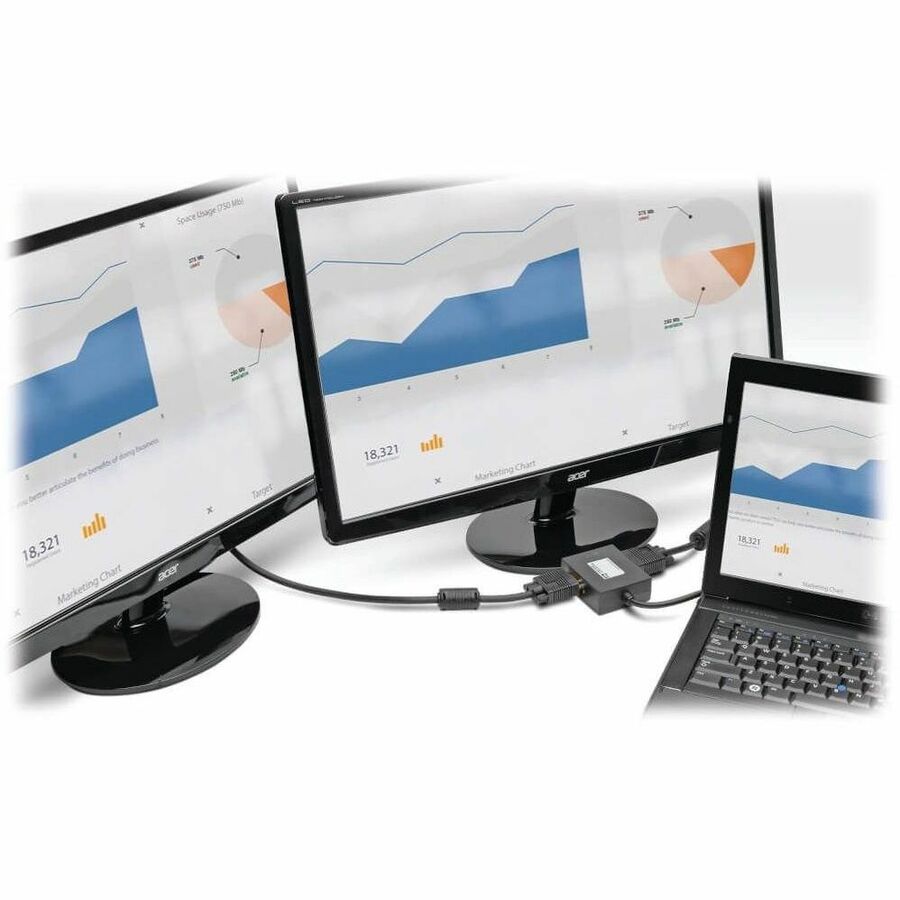 Eaton Tripp Lite Series 2-Port DisplayPort to VGA Hub, DP1.2, TAA — B157-002-VGA