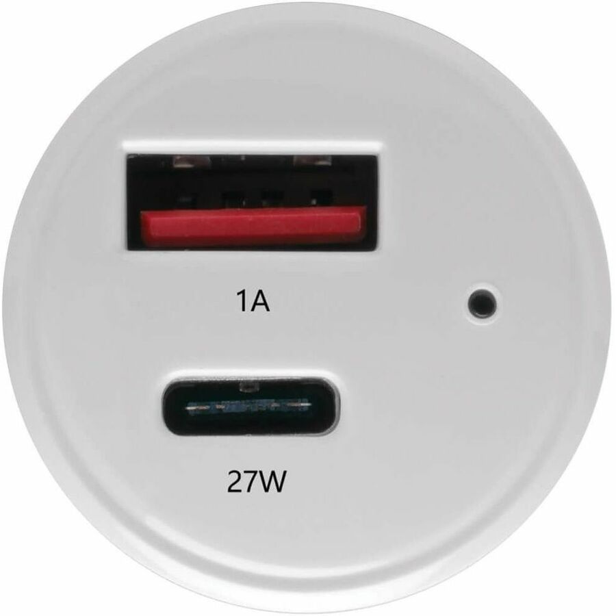 Eaton Tripp Lite Series Dual-Port USB Car Charger with PD Charging - USB Type C (27W) & USB Type A (5V 1A/5W), UL 2089 — U280-C02-C1A1