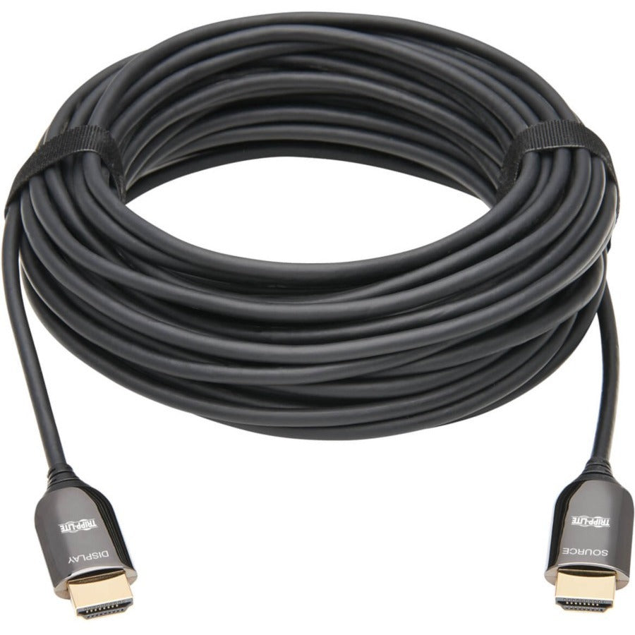 Eaton Tripp Lite Series 8K HDMI Plenum-Rated Fiber Active Optical Cable (AOC) - 8K UHD @ 60 Hz, HDR, M/M, Black, 10 m (33 ft.) — P568F-10M-8K6