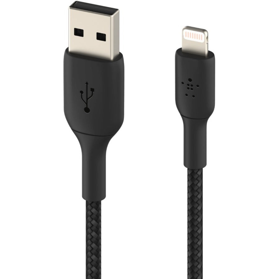 Belkin BoostCharge Braided Lightning to USB-A Cable (1 meter / 3.3 foot, Black) — CAA002BT1MBK
