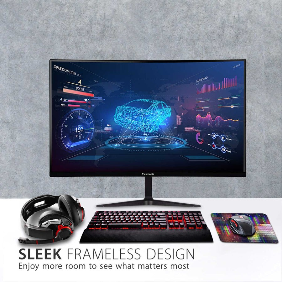 ViewSonic VX3218-PC-MHD 32 Inch Curved 1080p 1ms 180Hz Gaming Monitor with FreeSync Premium, Eye Care, HDMI and Display Port — VX3218-PC-MHD