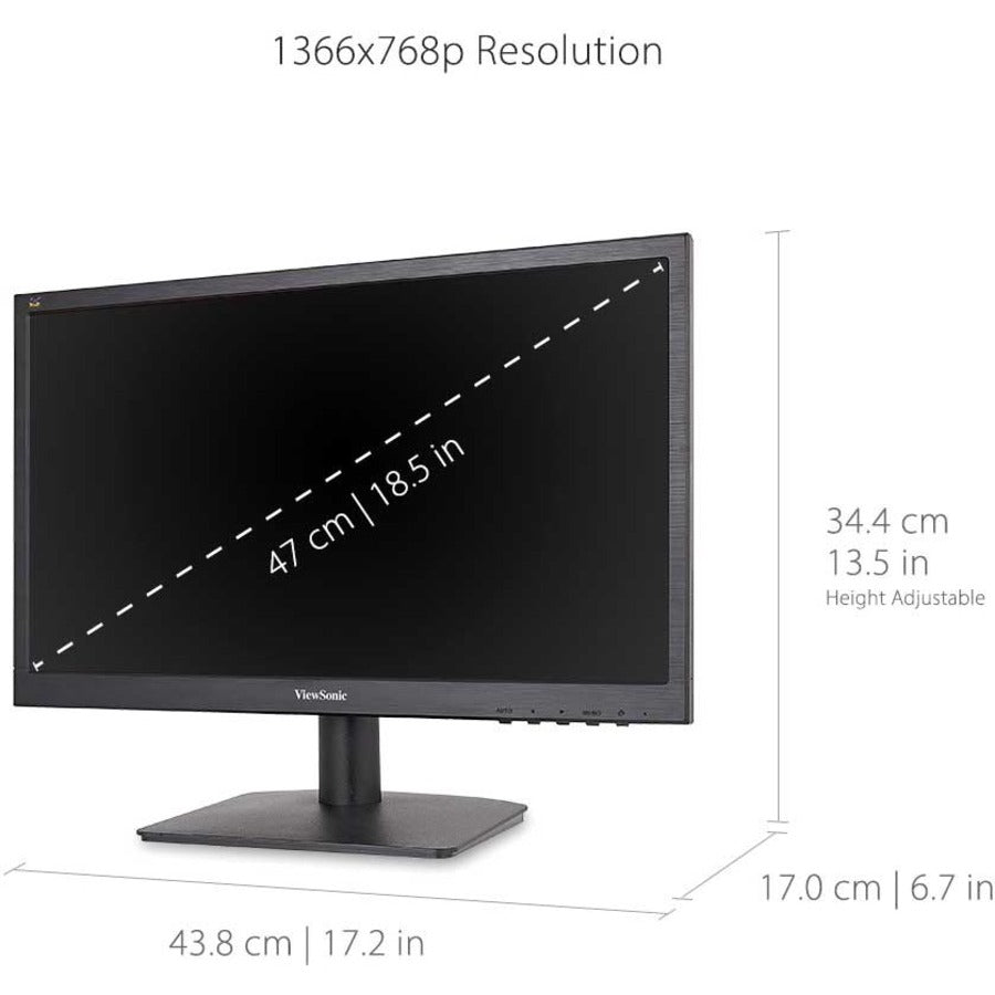 ViewSonic VA1903H 19-Inch WXGA 1366x768p 16:9 Widescreen Monitor with Enhanced View Comfort, Custom ViewModes and HDMI for Home and Office — VA1903H