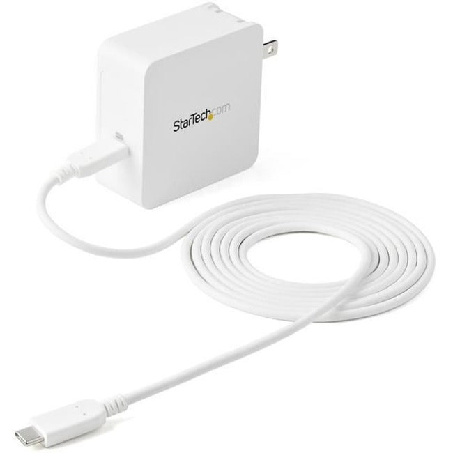 StarTech.com USB C Wall Charger - 60W PD 1m cable - Portable Travel USB Type C Fast Charge Universal Laptop Adapter - USB IF/ETL Certified — WCH1C