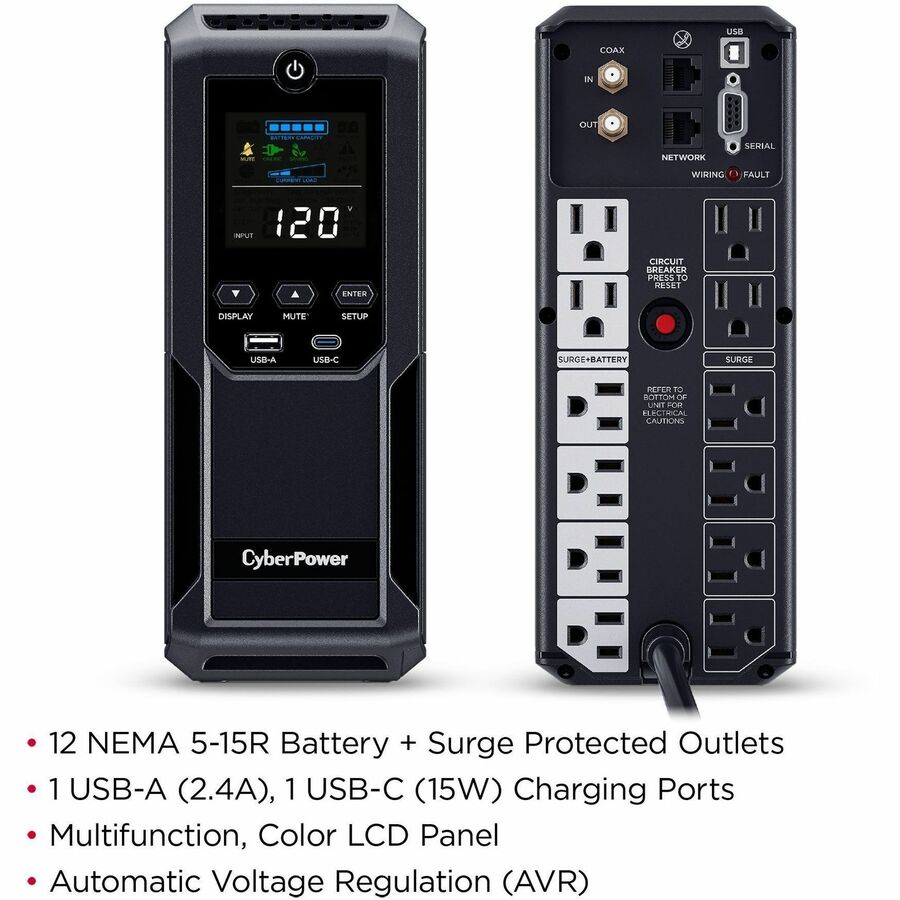 CyberPower CP1500AVRLCD3 Intelligent LCD UPS Systems — CP1500AVRLCD3