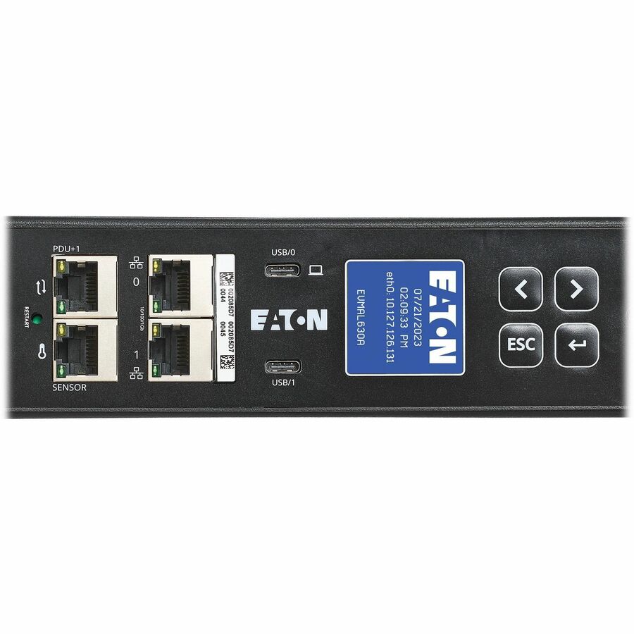 Eaton Single-Phase Managed Rack PDU G4, 208V, 24 Outlets, 24A, 5.8kW, L6-30 Input, 10 ft. Cord, 0U Vertical — EVMAL630A