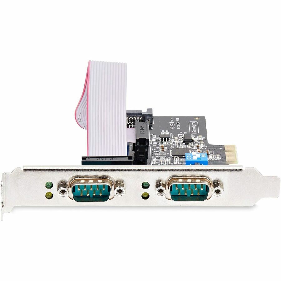StarTech.com 2-Port Serial PCIe Card, Dual-Port RS232/RS422/RS485 Card, 16C1050 UART, ESD Protection, Windows/Linux, TAA-Compliant — 2S232422485-PC-CARD