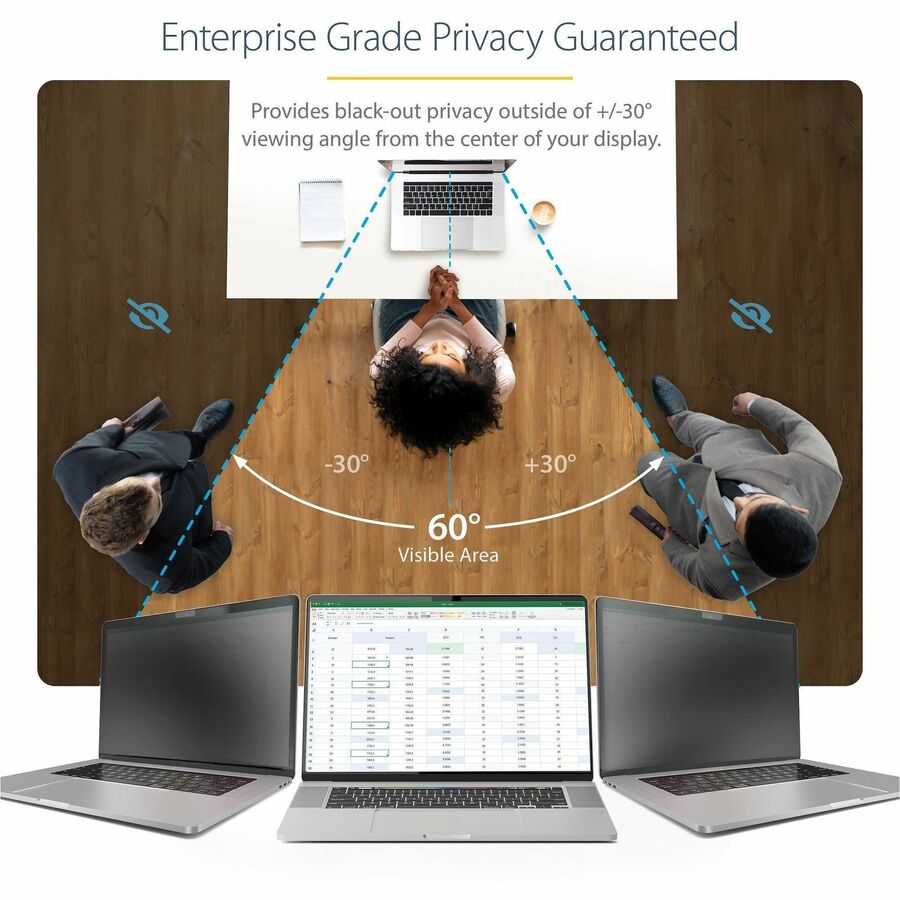 StarTech.com 16-inch MacBook Pro 21/23 Laptop Privacy Screen, Anti-Glare Privacy Filter w/51% Blue Light Reduction, Matte/Glossy Sides — 16M21-PRIVACY-SCREEN