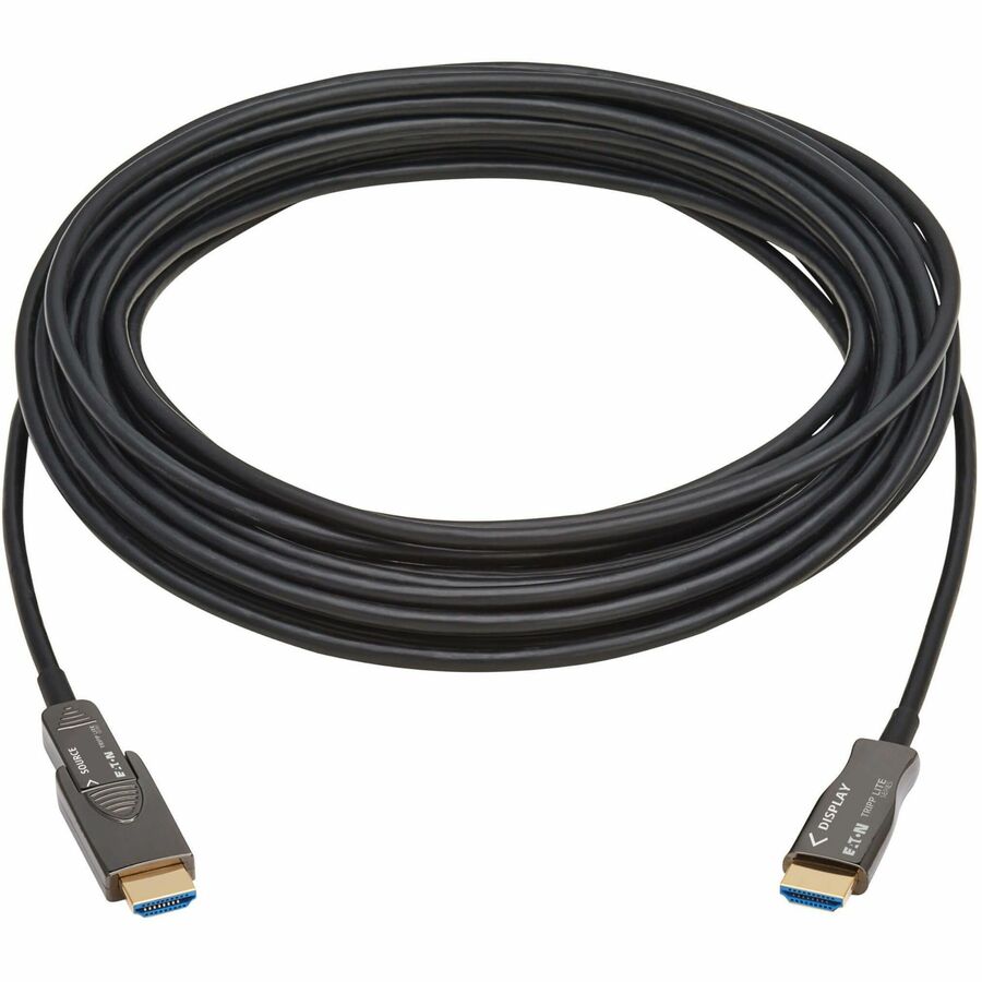 Eaton Tripp Lite series 8K HDMI Fiber Active Optical Cable (AOC) - 8K UHD @ 60 Hz, HDR, Detachable Connector, M/M, Black, 10 m (33 ft.) — P568FM-10M-8K6