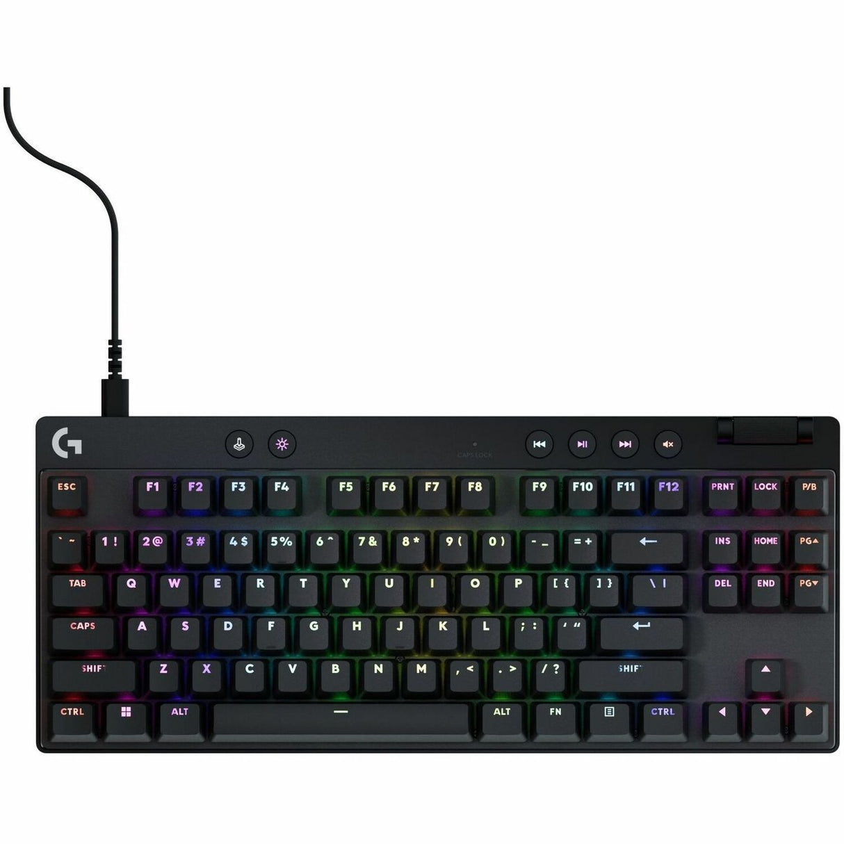 Logitech G PRO X TKL RAPID Tenkeyless Wired Gaming Keyboard With Magnetic Analog Switches, Rapid Trigger Mode, Adjustable Actuation, and Customizable RGB Lighting, Black — 920-013131