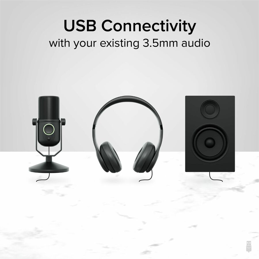 Plugable USB Audio Adapter with 3.5mm Speaker-Headphone and Microphone Jack, Add an External Stereo Sound Card to Any PC — USB-AUDIO