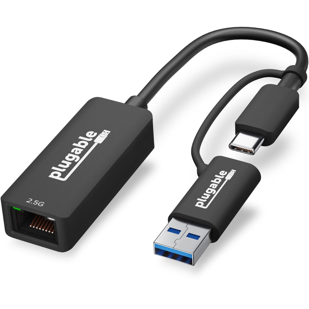 Plugable 2.5G USB C and USB to Ethernet Adapter - 2-in-1 Adapter — USBC-E2500