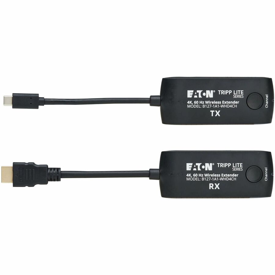Eaton Tripp Lite Series USB-C to HDMI over Wireless Extender Kit, 4K 60 Hz, Wireless USB-C to HDMI, Switchable Channel, Up to 65 ft. (20 m) — B127-1A1-WHD4CH