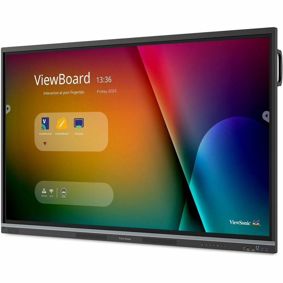 ViewSonic IFP7551 75 Inch 4K ViewBoard Interactive Smart Board with Integrated Education Software, Android 14, Google EDLA, 50-Point Touch, Built-in Microphone, HDMI, VGA, USB Hub, and USB C Inputs — IFP7551