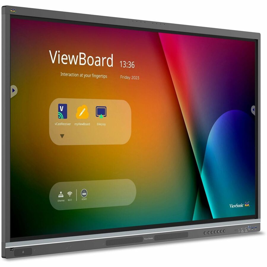 ViewSonic IFP7551 75 Inch 4K ViewBoard Interactive Smart Board with Integrated Education Software, Android 14, Google EDLA, 50-Point Touch, Built-in Microphone, HDMI, VGA, USB Hub, and USB C Inputs — IFP7551