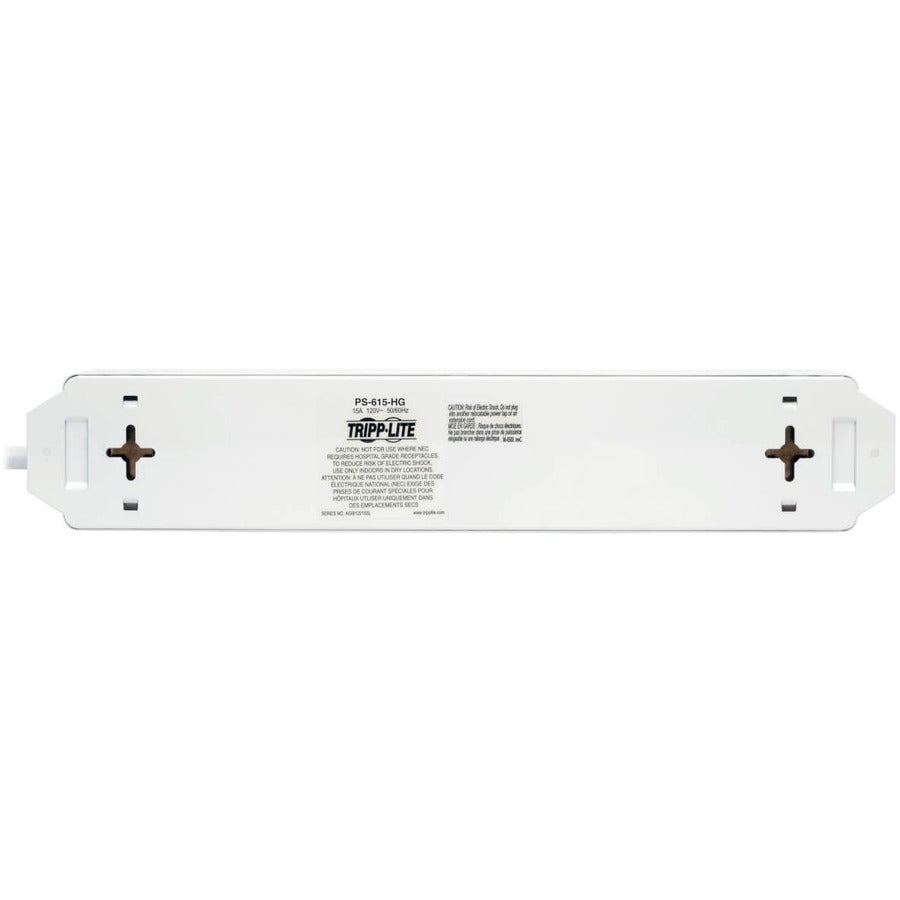 Eaton Tripp Lite Series Safe-IT UL 1363 Medical-Grade Power Strip, 6x Hospital-Grade Outlets, Antimicrobial, 15 ft. (4.57 m) Cord — PS-615-HG