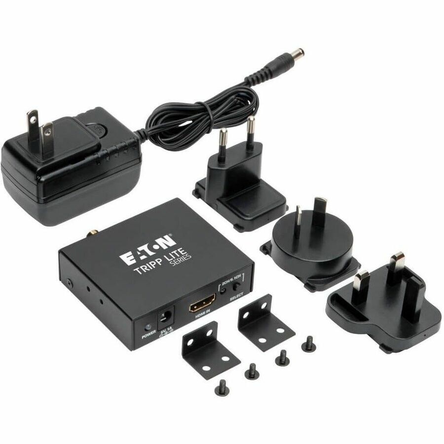 Eaton Tripp Lite Series 4K HDMI Audio De-Embedder/Extractor with TOSLINK, RCA and 3.5 mm Stereo Output, 5.1 Channel, HDCP, 4K 30Hz — P130-000-AUDIO