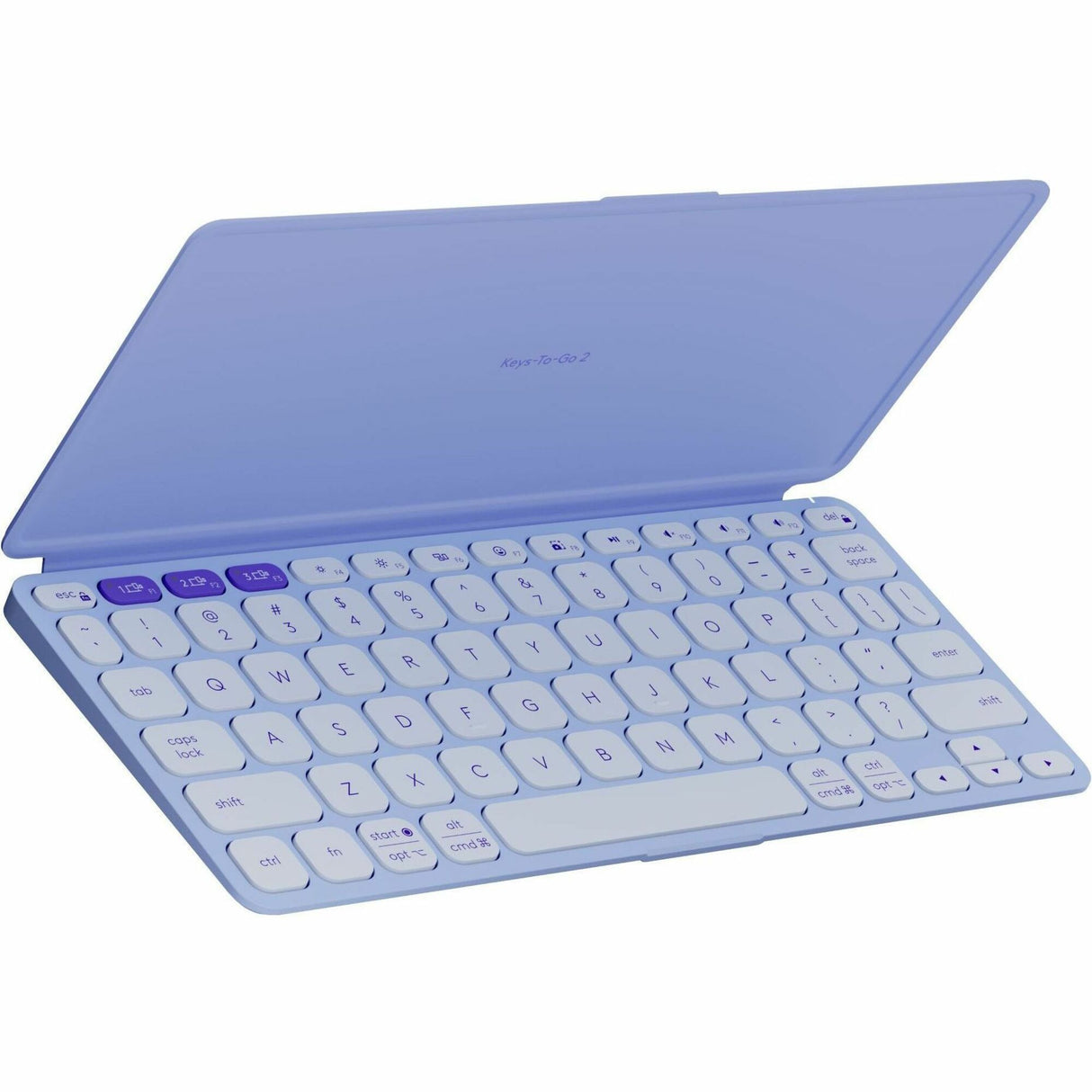 Logitech Keys-To-Go 2 Portable Bluetooth Keyboard for Tablet With Built-in Cover, Slim and Compact Wireless Keyboard for Windows, Android, Linux, iPad, iPhone, Mac, Apple TV (Lilac) — 920-012920