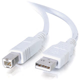 C2G 9.8ft USB to USB B Cable - USB A to USB B - USB 2.0 - White - M/M — 13400