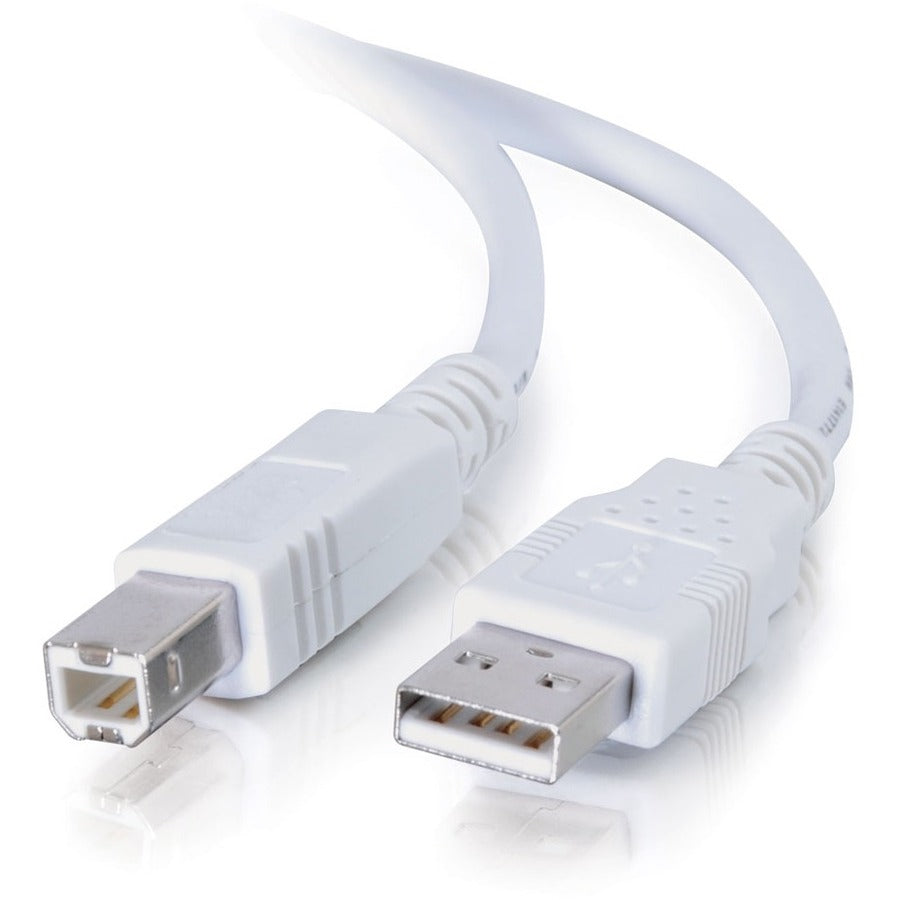 C2G 6.6ft USB to USB B Cable - USB A to USB B - USB 2.0 - White - M/M — 13172