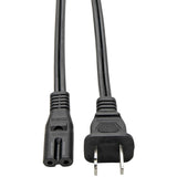 Eaton Tripp Lite Series 2-Slot Non-Polarized Replacement Power Cord, 1-15P to C7 - 10A, 120V, 18 AWG, 6 ft. (1.83 m), Black — P012-006