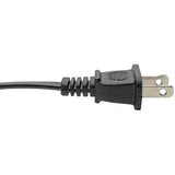Eaton Tripp Lite Series 2-Slot Non-Polarized Replacement Power Cord, 1-15P to C7 - 10A, 120V, 18 AWG, 6 ft. (1.83 m), Black — P012-006