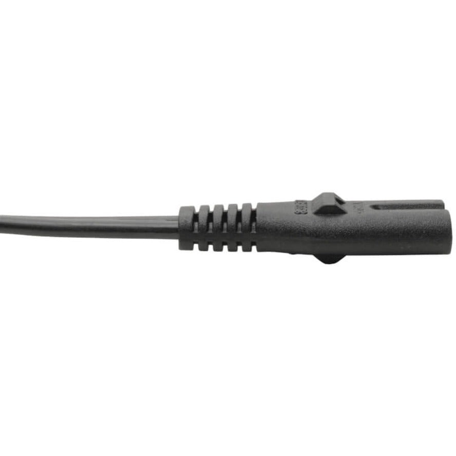 Eaton Tripp Lite Series 2-Slot Non-Polarized Replacement Power Cord, 1-15P to C7 - 10A, 120V, 18 AWG, 6 ft. (1.83 m), Black — P012-006