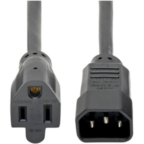 Eaton Tripp Lite Series NEMA 5-15R to C14 Computer AC Power Cable - 13A, 125V, 16 AWG, 2 ft. (0.61 m), Black — P002-002