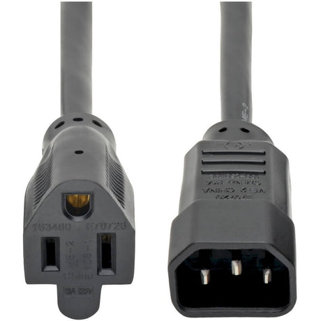 Eaton Tripp Lite Series NEMA 5-15R to C14 Computer AC Power Cable - 13A, 125V, 16 AWG, 2 ft. (0.61 m), Black — P002-002