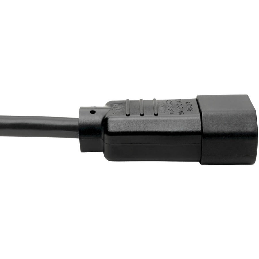 Eaton Tripp Lite Series NEMA 5-15R to C14 Computer AC Power Cable - 13A, 125V, 16 AWG, 2 ft. (0.61 m), Black — P002-002