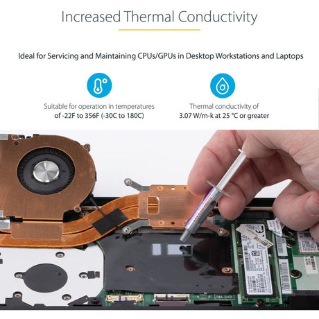 StarTech.com Thermal Paste, 1.5g Metal Oxide Heat Sink Compound, Re-sealable Syringes, CPU Paste — SILVGREASE1