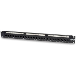 Eaton Tripp Lite Series 24-Port 1U Rack-Mount Cat6/Cat5 Feedthrough Patch Panel, RJ45 Ethernet, TAA — N254-024