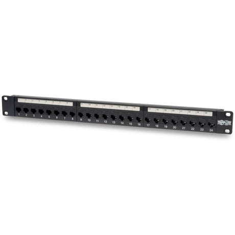Eaton Tripp Lite Series 24-Port 1U Rack-Mount Cat6/Cat5 Feedthrough Patch Panel, RJ45 Ethernet, TAA — N254-024