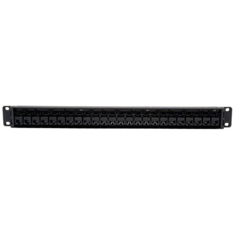 Eaton Tripp Lite Series 24-Port 1U Rack-Mount Cat6/Cat5 Feedthrough Patch Panel, RJ45 Ethernet, TAA — N254-024
