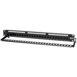 Eaton Tripp Lite Series 24-Port 1U Rack-Mount Cat6/Cat5 Feedthrough Patch Panel, RJ45 Ethernet, TAA — N254-024