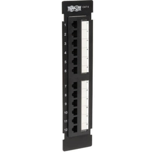 Eaton Tripp Lite Series 12-Port Cat6/Cat5 Wall-Mount Vertical 110 Patch Panel, TAA — N250-012