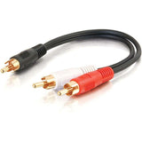 C2G 6in Value Series One RCA Mono Male to Two RCA Stereo Male Y-Cable — 03161