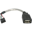 StarTech.com 6in USB 2.0 Cable - USB A to USB 4 Pin Header F/F USB A Female to Motherboard Header Adapter - USB cable - 4 pin USB Type A (F) - 4 pin MPC (F) - 15 cm — USBMBADAPT