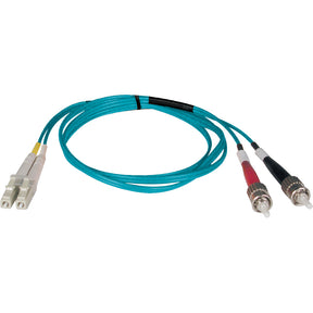 Eaton Tripp Lite Series 10Gb Duplex Multimode 50/125 OM3 LSZH Fiber Patch Cable (LC/ST) - Aqua, 2M (6 ft.) — N818-02M